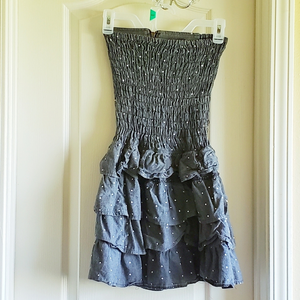 Polka dot ruffle mini dress